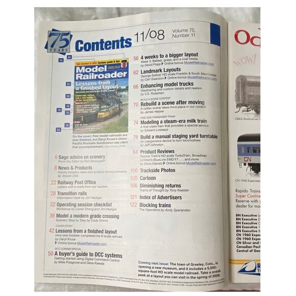 Lot 3 Model Railroader Sept Oct Nov 2008 Magazine Collect Train Layout Scenery - Picture 8 of 9